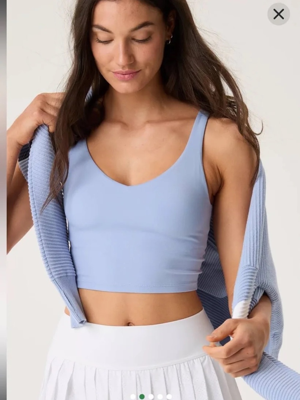 NWT OFFLINE By Aerie Real Me Low Key Longline Sports Bra large Monaco blue